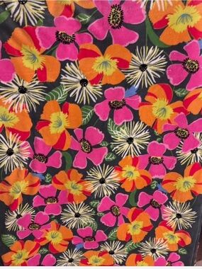 Vera Bradley Jazzy Blooms Gray throw blanket with Pink floral Accent